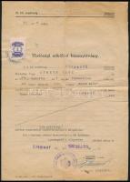 1946 Hatósági erkölcsi bizonyítvány 5000AP illetékbélyeggel