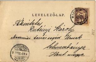 1901 Cuha-völgy, Czuha-völgy; kisvasút gőzmozdonya a Bakonyban. Köves Béla kiadása / narrow gauge ra...