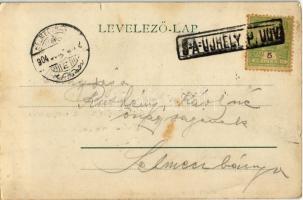 1904 Sátoraljaújhely, M. kir. dohánygyár, K.r. főgimnázium. Alexander V. kiadása (kis szakadás / sma...