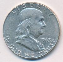 Amerikai Egyesült Államok 1963. 1/2$ Ag Franklin fél dollár - 1. változat T:2 USA 1963. 1/2 Dollar Ag Franklin Half Dollar - Type 1 C:XF Krause KM#199