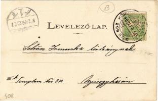 1902 Királyháza, Koroleve; vasútállomás, Várhegy, Csendőrségi laktanya, Mozgóposta tisztilak, Görög ...