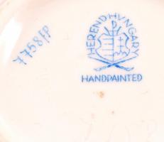 Herendi indiai kosár mintás tálka, kézzel festett, jelzett, hibátlan, d: 8 cm