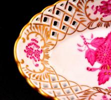 Herendi Apponyi mintás tálka, 3 db, kézzel festett, jelzett, hibátlan