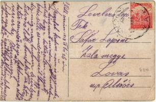 1918 Alsóverecke, Niznije Verecki, Nizsnyi Vorota, Nyzhni Vorota;  Katolikus templom / Catholic chur...