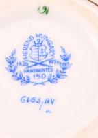 Herendi Apponyi mintás rózsás bonbonier, kézzel festett, jelzett, minimális lepattanással, d: 7 cm