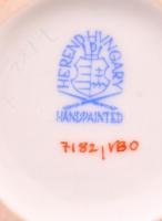 Herendi Viktória mintás váza, kézzel festett, jelzett, apró kopásnyomokkal, m: 20,5 cm