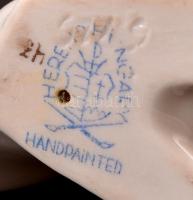 Herendi porcelán nyuszi, kézzel festett, jelzett, hibátlan, m: 10 cm