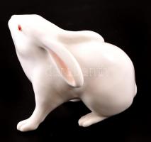 Herendi porcelán nyuszi, kézzel festett, jelzett, hibátlan, 11×11 cm