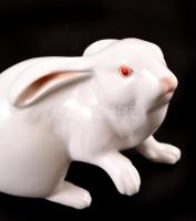 Herendi porcelán nyuszi, kézzel festett, jelzett, hibátlan, 11×11 cm