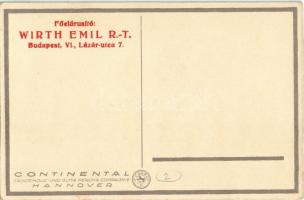 Continental kerékpár gumi reklámlapja. Főelárusító: Wirth Emil Rt. Budapest VI. Lázár utca 7. / Cont...