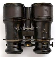 cca 1890 Három funkciós (színházi, földi, tengeri) távcső, beépített iránytűvel, bőr borítású, működ...