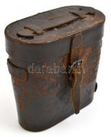 cca 1890 Három funkciós (színházi, földi, tengeri) távcső, beépített iránytűvel, bőr borítású, működ...