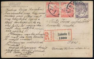 1917 Ajánlott képeslap / Registered postcard &quot;SZABADKA&quot; - Pécs