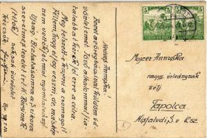 1919 Sági Kálmán saját kezű rajza és levele / Hungarian art postcard with the artist's letter s...