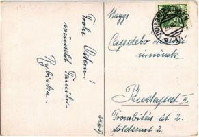 1937 St. Anton - Arlberg (Tirol) / Rabbits skiing art postcard, humour s: B. Czegka