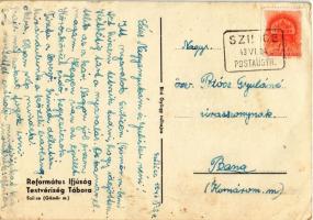 1943 Szilice, Silica; Református Ifjúsági Testvériség tábora. tollrajz / Calvinist Youth camp's...