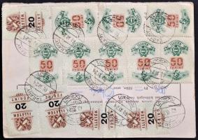 30 db ajánlott Hivatalos Felszólítás rengeteg bélyeggel és pótlásokkal kiegészítve, 1954 és 1957-es ...