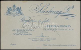 cca 1900 Koronaőr portréja, keményhátú fotó Schubernig Péter budapesti műterméből, 6,5×10,5 cm