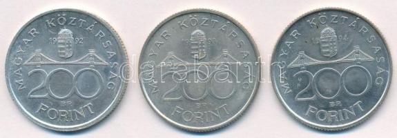 1992-1994. 200Ft Ag "MNB/Deák" (3xklf) T:1-,2
Adamo F13, F13.1