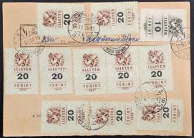 1957 ajánlott Hivatalos Felszólítás rengeteg bélyeggel és pótlásokkal kiegészítve,