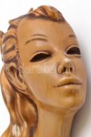 Német női fej relief, kopásnyomokkal, gipsz, h: 24 cm