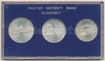 1956. 10Ft + 20Ft + 25Ft Ag "10 éves a Forint" sor kék MNB tokban T:1
Adamo EM4, EM5, EM6