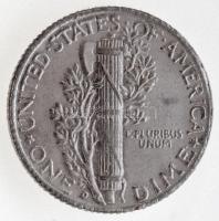 Amerikai Egyesült Államok 1921D 1d Ag "Mercury" (2,6g) T:2,2- R! / 
USA 1921D 1 Dime Ag &...