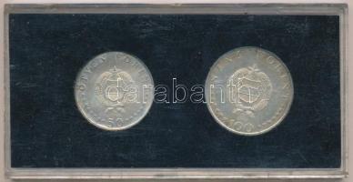 1968. 50Ft Ag + 100Ft Ag "Semmelweis pár" eredeti fekete "MNB" plasztik tokban T...