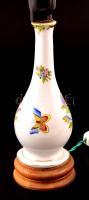 Herendi Viktória mintás porcelán lámpa, sérült lámpaernyővel, kopásnyomokkal, m: 39 cm