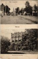 1918 Bárca, Barca (Kassa, Kosice); Református templom, utca, Berzeviczy kastély / street view with Calvinist church, castle (EK)