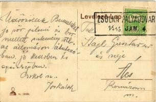 1915 Zsolna, Sillein, Zilina; Baross Gábor Iparos Otthon este / boarding school at night