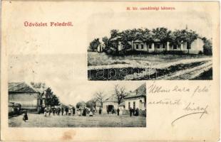 1906 Feled, Veladin, Jesenské; utcakép, M. kir. csendőrségi laktanya, vendéglő, iskola / street, gendarmerie barracks, restaurant, school (EK)