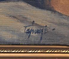 Tápay Lajos (1900-1964): Kubikosuk. Olaj, vászon, jelzett, sérült keretben, 59×81 cm