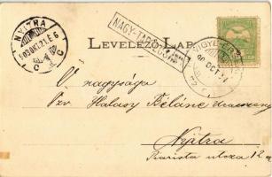 1903 Nagytapolcsány, Topolcany; Kis piac tér, zsinagóga. Zhorella Gyula kiadása / market square, syn...