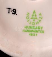 Hollóházi vizapár, kézzel festett, jelzett, hibátlan, m: 23 cm