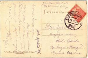 1918 Szászrégen, Reghin; Fő tér, Elek Gyula és Fränkel A. üzlete / main square with shops (EK)