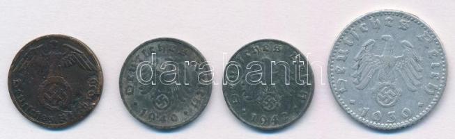 Német Harmadik Birodalom 1939-1942. 1pf-50pf (4xklf) közte 1939J 50pf Al T:2,2-
German Third Reich ...