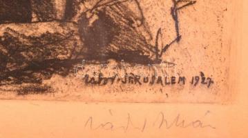 Zádor István (1882-1963): Jeruzsálem. Rézkarc, papír, jelzett, üvegezett keretben,  24×34 cm