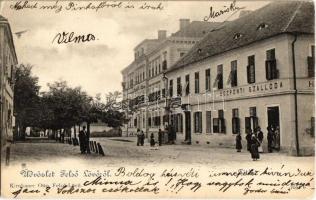 1901 Felsőlövő, Oberschützen; Fő tér, Központi szálloda. Kirnbauer Otto kiadása / hotel