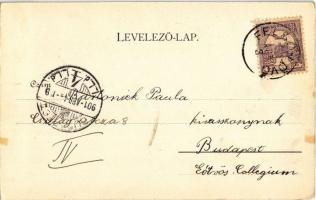 1901 Felsőlövő, Oberschützen; Fő tér, Központi szálloda. Kirnbauer Otto kiadása / hotel