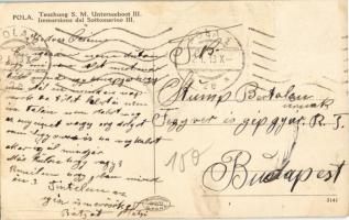 Pola, Tauchung S.M. Unterseeboot III. / K.u.K. Kriegsmarine submarine (Rb)