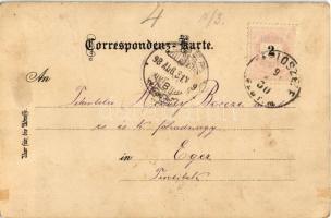 1898 (Vorläufer!) Salzburg, Gruss aus der Stifts-Kellerei, St. Peter / restaurant's terrace. Sc...