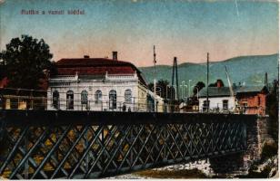 Ruttka, Vrutky; vasúti híd, sorompó, kávéház és vendéglő, étterem / railway bridge, barrier, café and restaurant