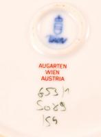 Augarten porcelán tálka, kézzel festett, jelzett, hibátlan, d: 15 cm