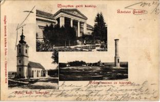 1902 Érd, Római katolikus templom, Török mecset és kápolna, Wimpffen grófi kastély. Stiegler Testvérek kiadása (EK)