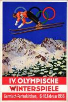 1936 Garmisch-Partenkirchen IV. Olympische Winterspiele / Winter Olympics in Garmisch-Partenkirchen advertisement card, So. Stpl s: Schroffner (EK)