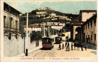 Firenze, S. Domenico e collina di Fiesole / street view with tram