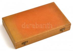 cca 1900 Régi elefántcsont nyeles, gravírozott ezüst (Ag.) pengéjű halkés készlet, 6 db, jelzett, sa...