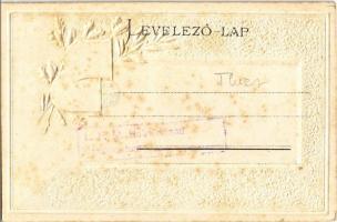 Sopron, Oedenburg; Városháza és Tűztorony. Magyar címeres dombornyomott litho / Passepartoutkarte De...