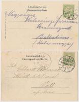 Sopron, Oedenburg; Petőfi tér és színház - 2 db képeslap 1902 és 1903-ból / 2 postcards from 1902 an...